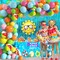 Tropical Hawaiian Luau Splish Splash Balloon Garland Arch Kit 160Pcs (7 Colors)